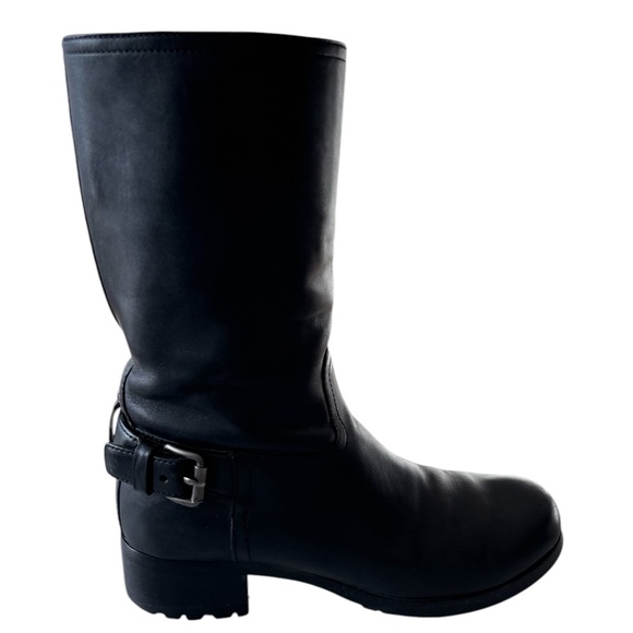 Prada Moto Boot Leather Black 37.5 - Picture 1 of 4